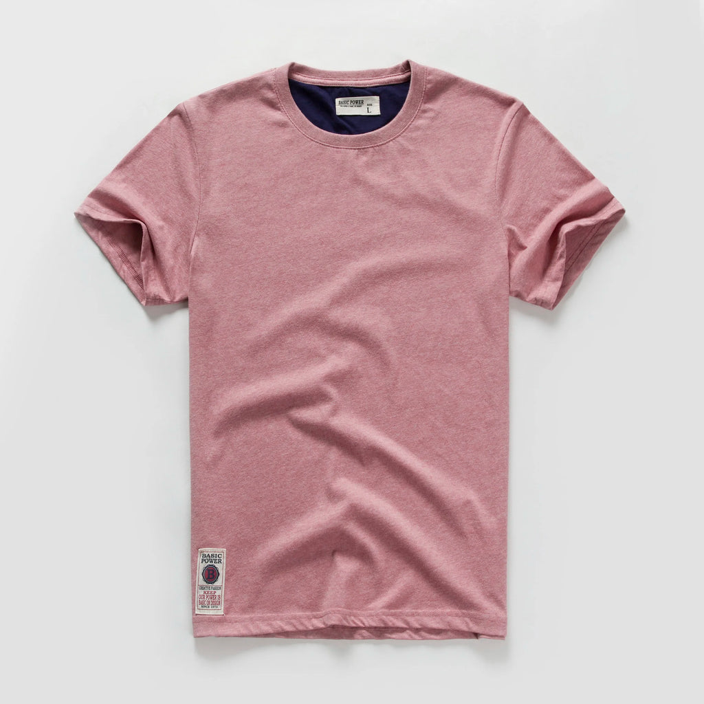 Men's T-shirt Cotton Solid Color t shirt Men Causal O-neck Basic Tshirt Male High Quality Classical Tops