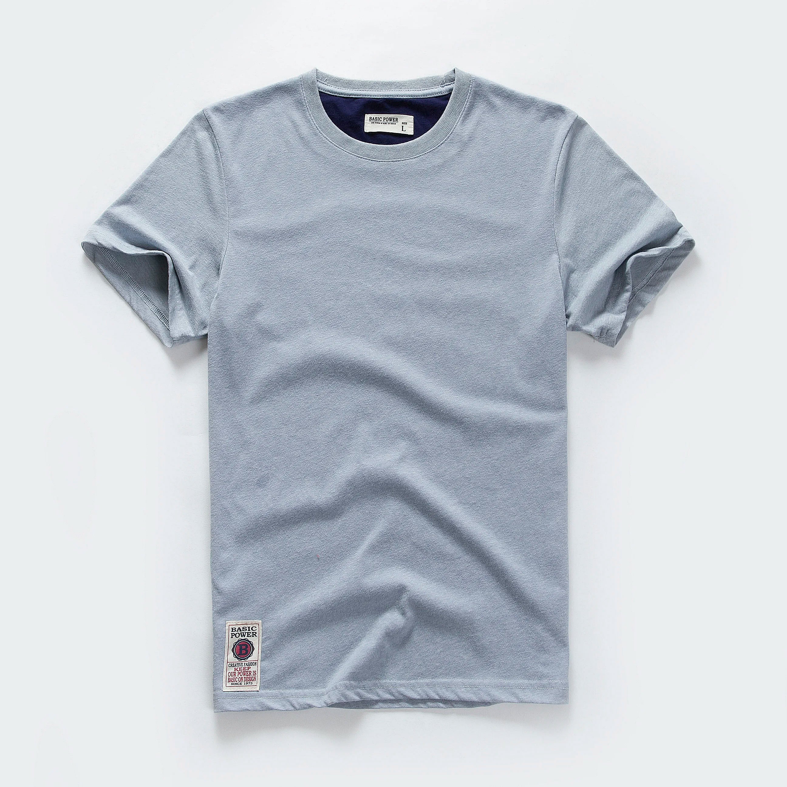 Men's T-shirt Cotton Solid Color t shirt Men Causal O-neck Basic Tshirt Male High Quality Classical Tops