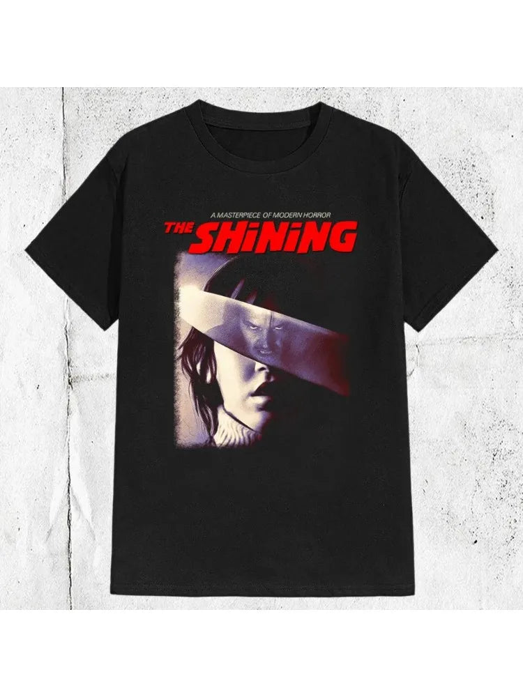 The 1980s "Shining" Movie-style Printed T-shirt Is A Casual, Sporty, Short-sleeved, Daily Wear Top with Patterns