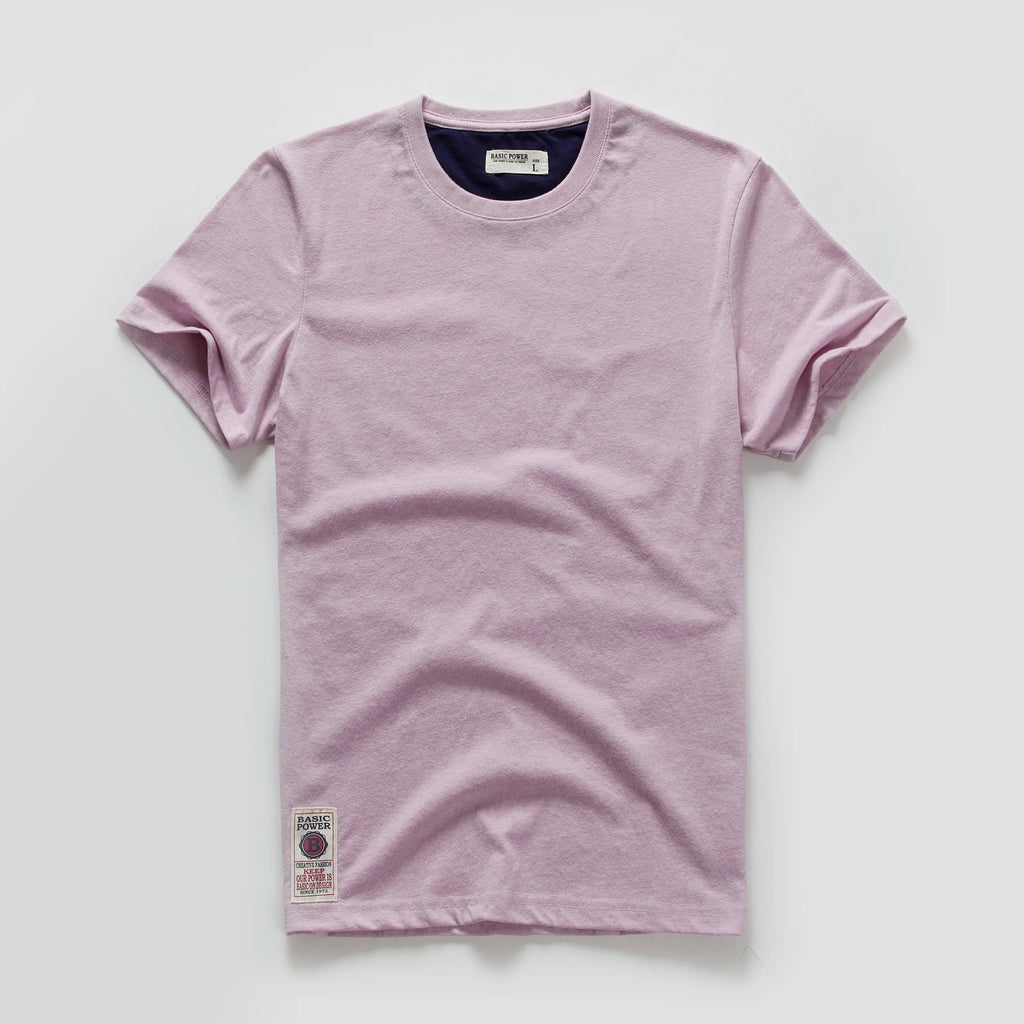 Men's T-shirt Cotton Solid Color t shirt Men Causal O-neck Basic Tshirt Male High Quality Classical Tops