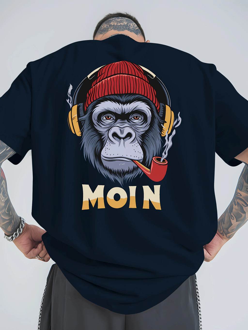 Men's T-shirt - 100% cotton printed, loose-fitting, comfortable, trendy and high-quality short-sleeved T-shirt