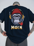 Men's T-shirt - 100% cotton printed, loose-fitting, comfortable, trendy and high-quality short-sleeved T-shirt