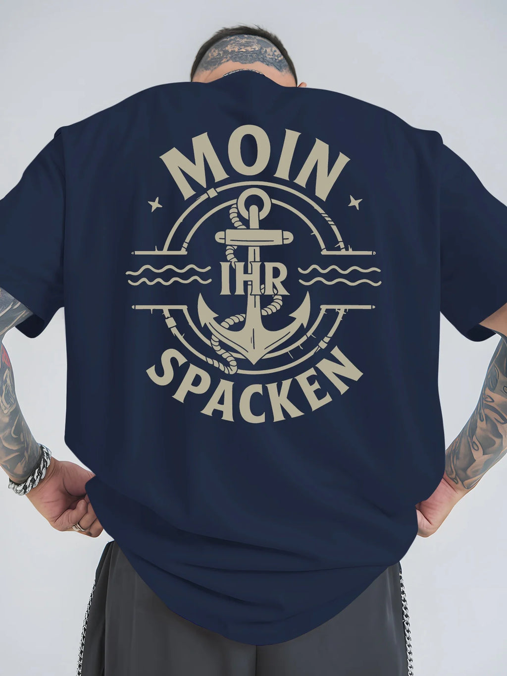 Men's T-shirt - 100% cotton printed, loose-fitting, comfortable, trendy and high-quality short-sleeved T-shirt
