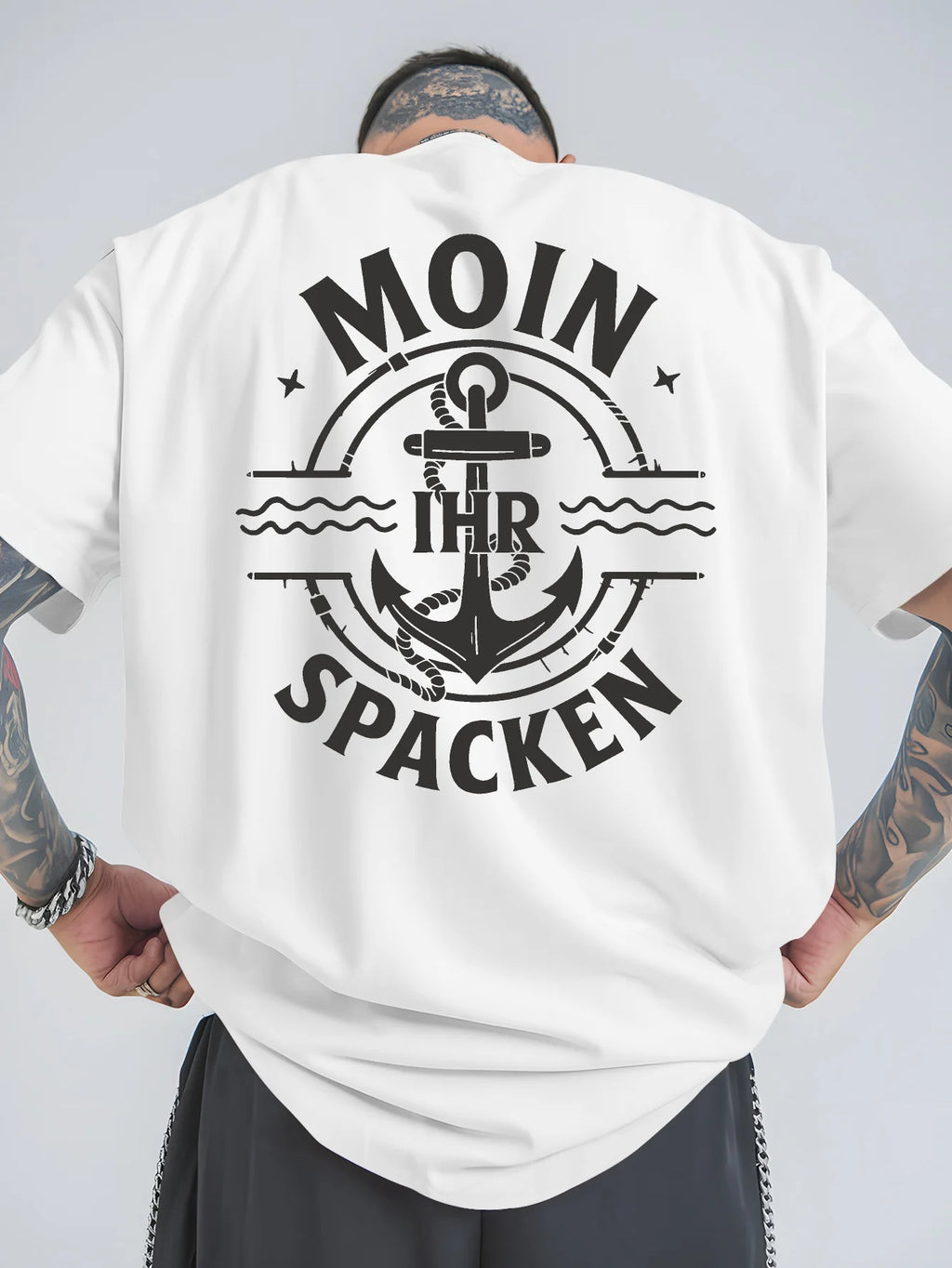 Men's T-shirt - 100% cotton printed, loose-fitting, comfortable, trendy and high-quality short-sleeved T-shirt