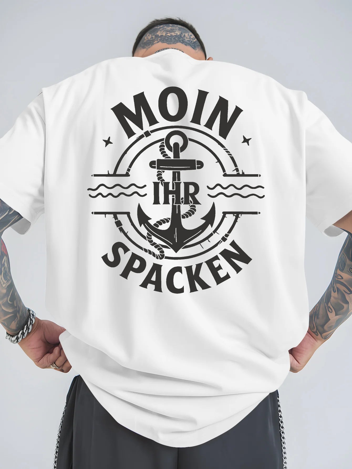 Men's T-shirt - 100% cotton printed, loose-fitting, comfortable, trendy and high-quality short-sleeved T-shirt