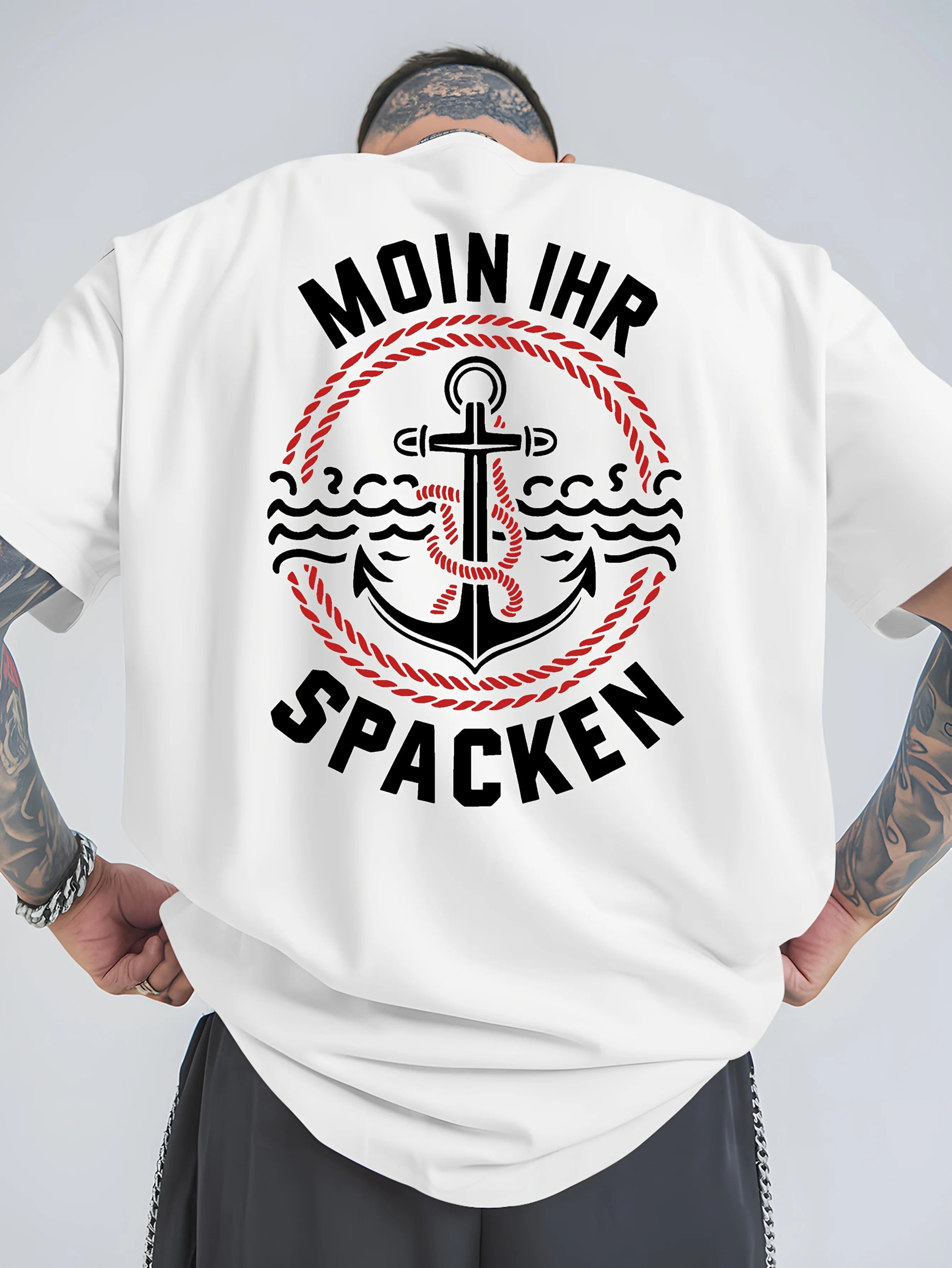 Men's T-shirt - 100% cotton printed, loose-fitting, comfortable, trendy and high-quality short-sleeved T-shirt