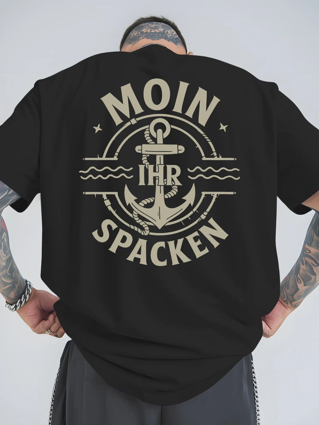 Men's T-shirt - 100% cotton printed, loose-fitting, comfortable, trendy and high-quality short-sleeved T-shirt
