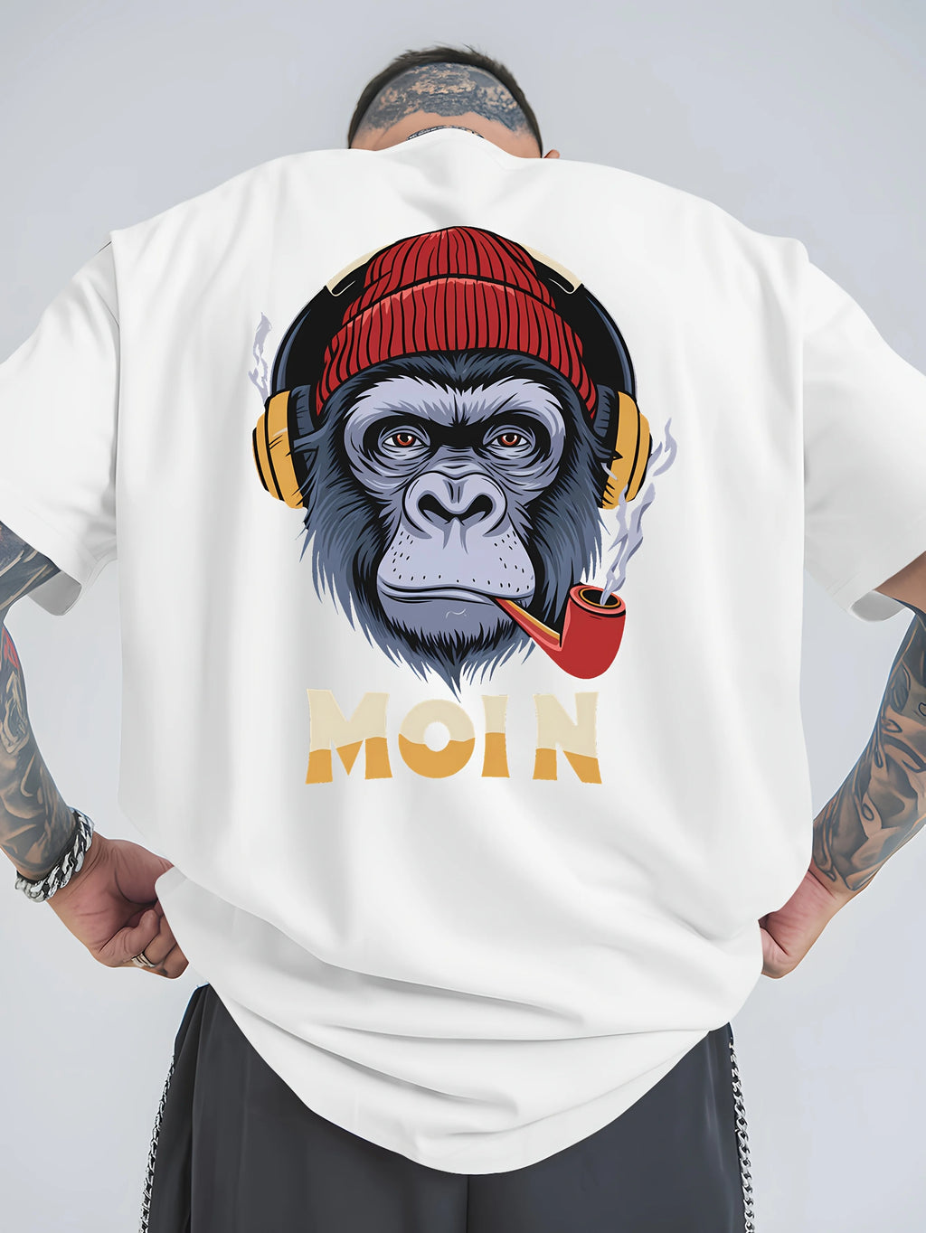 Men's T-shirt - 100% cotton printed, loose-fitting, comfortable, trendy and high-quality short-sleeved T-shirt