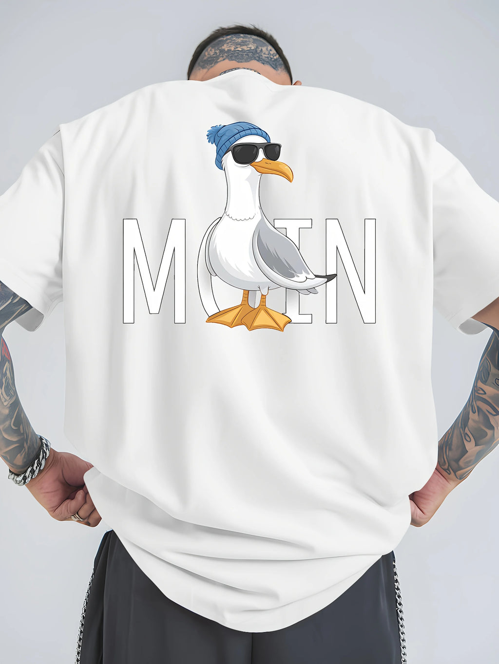 Men's T-shirt - 100% cotton printed, loose-fitting, comfortable, trendy and high-quality short-sleeved T-shirt